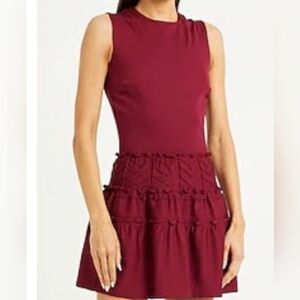 RED Valentino Jersey Dress Fit & Flare Burgundy Size XL Designer